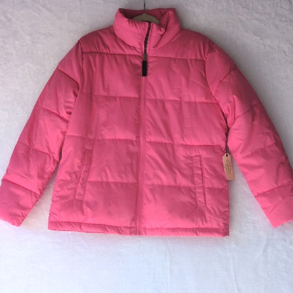 St. John's Bay Womens Pink Puffer Coat‎ Size M